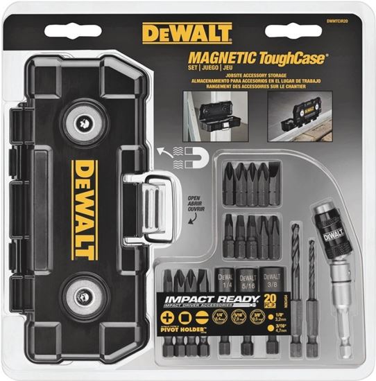 DeWALT DWMTCIR20 Screwdriver Bit Set, 20-Piece, Heavy-Duty, Alloy Steel, Black Oxide