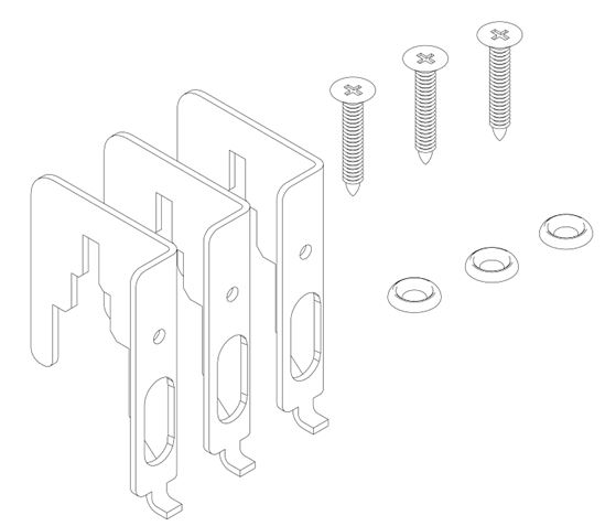 madix EPPMVDB Extended Pegboard Bracket, Galvanized, For: VDBNP-(NW)(ND) Vertical Divider Bar, Pack of 2