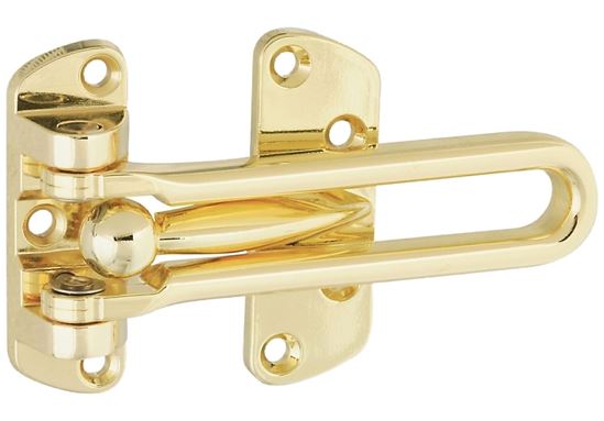 National Hardware V804 Series N199-679 Door Security Guard, 4-1/8 in L, 2-1/2 in W, 0.81 in H, Brass