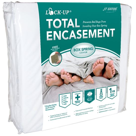 J.T. Eaton Lock-Up 80TWBOX Box Spring Encasement, Twin, Fabric, White