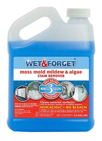 Wet & Forget 800003 Stain Remover, 0.5 gal, Liquid, Slight Almond, Blue, Pack of 4