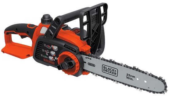 Black+Decker LCS1020 Chainsaw, Battery Included, 2 Ah, 20 V, Lithium-Ion, 10 in Cutting Capacity, 10 in L Bar