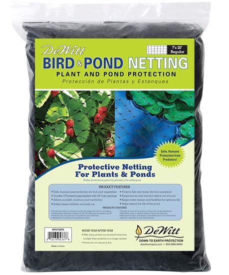 DeWitt BPN720 Bird and Pond Netting, 20 ft L, 7 ft W, Polypropylene, Black