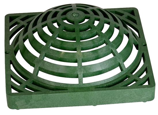 NDS 1280 Atrium Grate, 11-3/4 in L, 11-3/4 in W, Square, 3/8 in Grate Opening, HDPE, Green