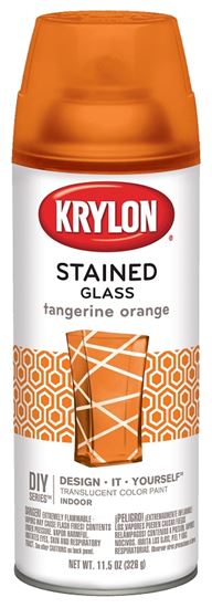 Krylon K09034000 Stained Glass Spray, Gloss, Tangerine Orange, 11.5 oz, Can