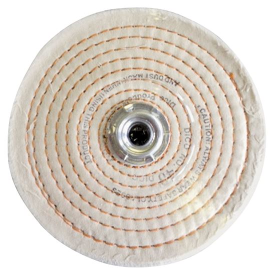 Dico 527-40-6 Buffing Wheel, 6 in Dia, 1/2 in Thick, Spiral Sewn Cotton