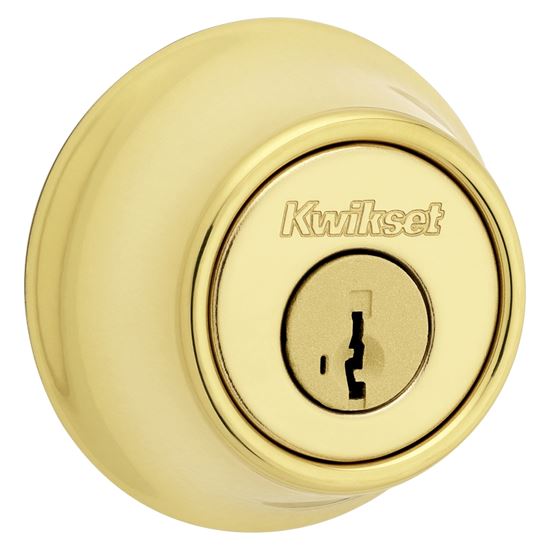 Kwikset 660 3 RCAL RCS Deadbolt, Different Key, Steel, Polished Brass, 2-3/8, 2-3/4 in Backset