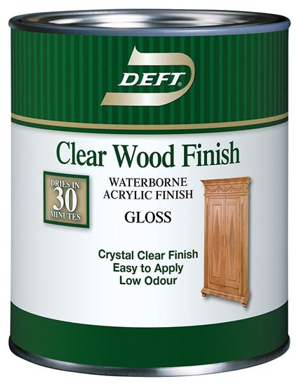 Deft 010-04 Brushing Lacquer, Gloss, Liquid, Clear, 1 qt, Can