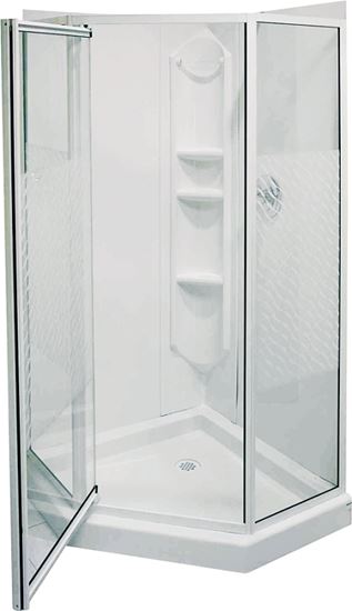 Maax Himalaya 101694-001 Shower Kit, 38 in L, 38 in W, 74-1/4 in H, Polystyrene, 3-Wall Panel, Neo-Angle