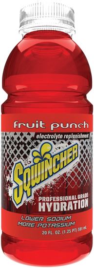 Sqwincher X374-MB600 Ready-to-Drink Hydration, Liquid, Fruit Punch Flavor, 20 oz Bottle, Pack of 24