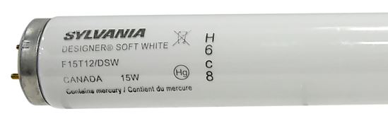 Sylvania 21551 Fluorescent Bulb, 15 W, T12 Lamp, Medium Lamp Base, 693 Lumens, 3000 K Color Temp, Warm White Light