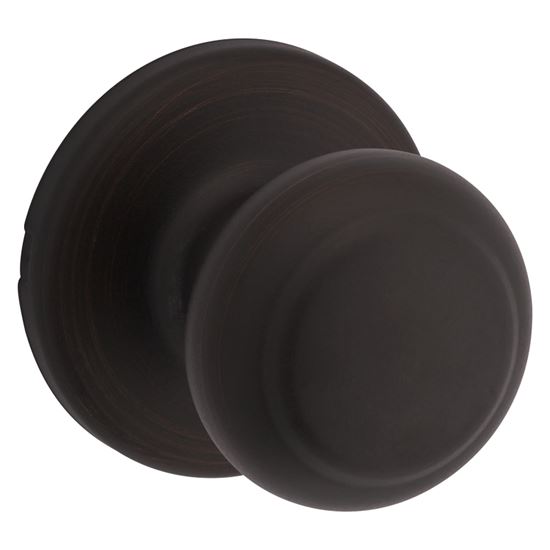 Kwikset 200CV 11P CP Passage Knob, Venetian Bronze, 1-3/4 to 1-3/8 in Thick Door, 2-1/4 in Strike, Left, Right Hand