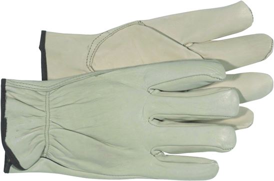 Boss 4068M Gloves, M, Keystone Thumb, Open, Shirred Elastic Back Cuff, Leather, Natural