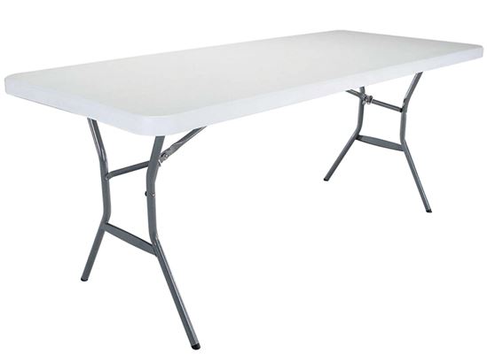 Lifetime Products 2924 Folding Table, Steel Frame, Polyethylene Tabletop, Gray/White