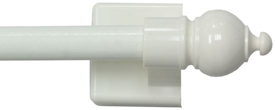 Kenney KN40344 Cafe Rod, 7/16 in Dia, 16 to 28 in L, Metal, White