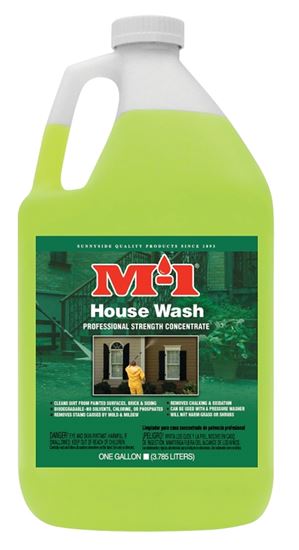 M-1 HW1G House Wash Cleaner, Liquid, Mild, Yellow, 1 gal, Bottle, Pack of 4