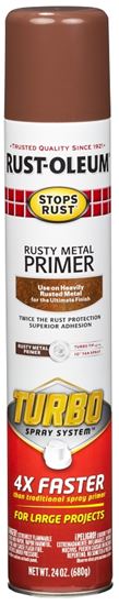 Rust-Oleum Stops Rust 353346 Primer with Turbo Spray System, Rusty Metal Red, 24 oz