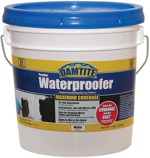 Damtite 01071 Powder Waterproofer, White, Powder, 7 lb Pail