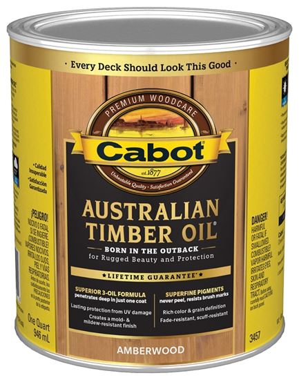 Cabot 140.0003457.005 Australian Timber Oil, Amberwood, Liquid, 1 qt, Can