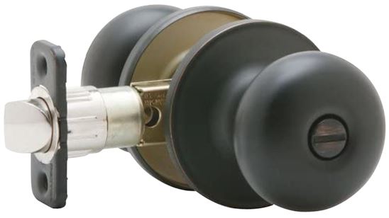 Dexter J Series J40V STR 716 Privacy Lockset, Round Design, Knob Handle, Aged Bronze, Metal, Interior Locking