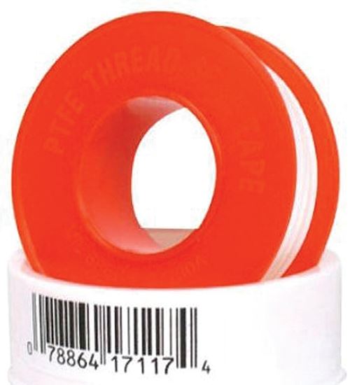 Harvey 017117B Thread Seal Tape, 520 in L, 1/2 in W, PTFE, Red/White