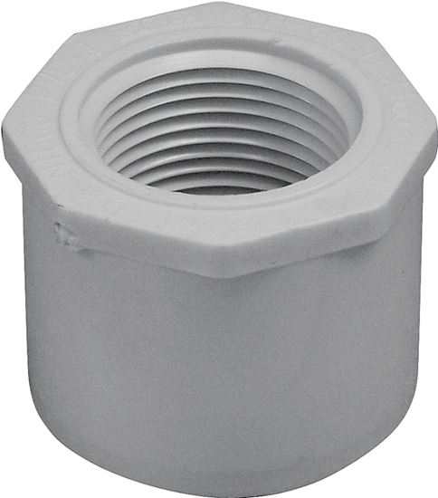 IPEX 435731 Reducing Bushing, 1-1/2 x 1 in, Spigot x FPT, White, SCH 40 Schedule, 150 psi Pressure