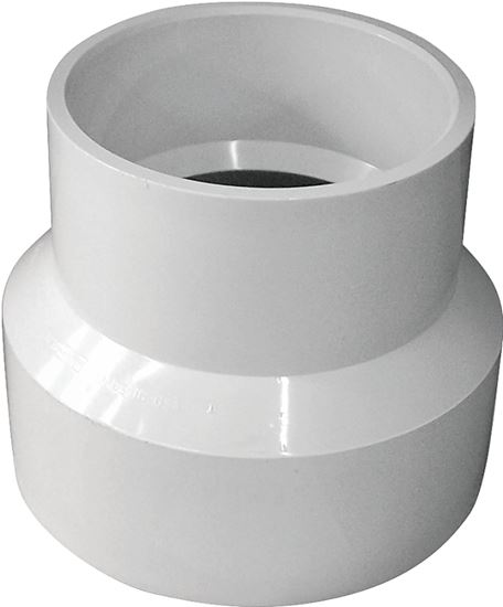 IPEX 193026 Reducing Coupling, 4 x 3 in, Hub, PVC, White, SCH 40 Schedule