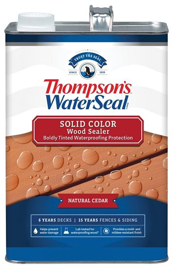 Thompson's WaterSeal TH.093601-16 Wood Sealer, Solid, Liquid, Natural Cedar, 1 gal, Pack of 4