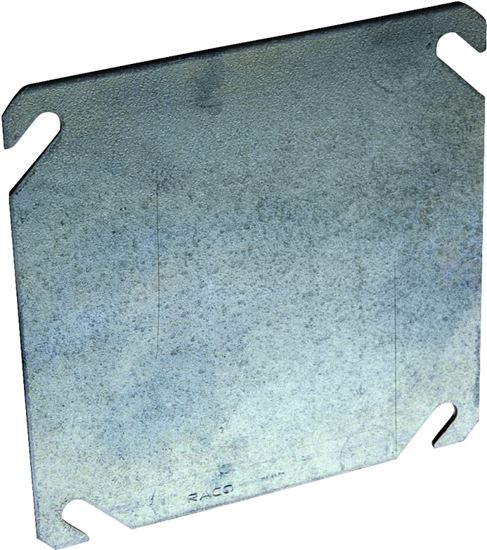 Raco 8752 Box Cover, 0.063 in L, 4.06 in W, Square, 2-Gang, Steel, Gray, Pre-Galvanized