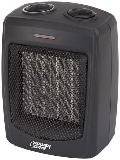 PowerZone PTC-700 Portable Electric Heater, 12.5 A, 120 V, 1500 W, 1500W Heating, 2 -Heat Setting, Black