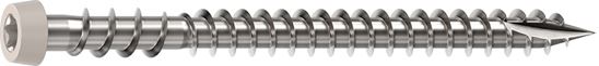 Camo 0367158NS Deck Screw, #10 Thread, 2-1/2 in L, Reverse Upper Thread, Trim Head, Star Drive, Sharp, Type-17 Point