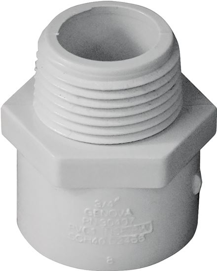 IPEX 435603 Pipe Adapter, 3/4 in, Socket x MPT, PVC, SCH 40 Schedule