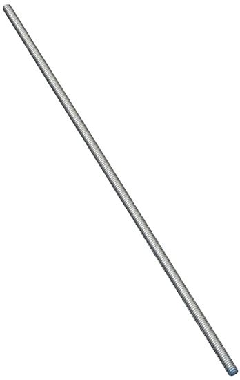 Stanley Hardware N179-580 Threaded Rod, 1/4-20 Thread, 72 in L, A Grade, Steel, Zinc, UNC Thread