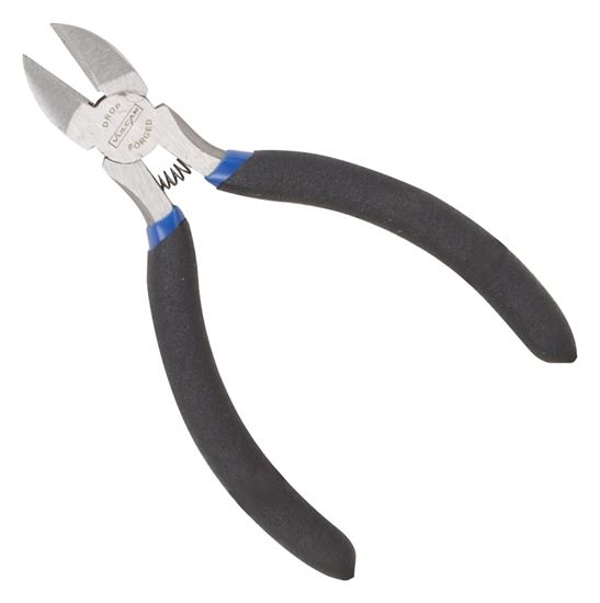 Vulcan JL-NP018 Diagonal Cutting Plier, 4.5 in OAL, 0.4 mm Cutting Capacity, 0.25 in Jaw Opening, Black/Blue Handle