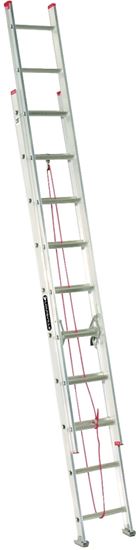 Louisville L-2324-20 Extension Ladder, 240 in H Reach, 200 lb, 1-1/2 in D Step, Aluminum