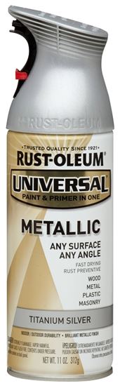 Rust-Oleum 245220 Metallic Spray Paint, Metallic, Titanium Silver, 11 oz, Can