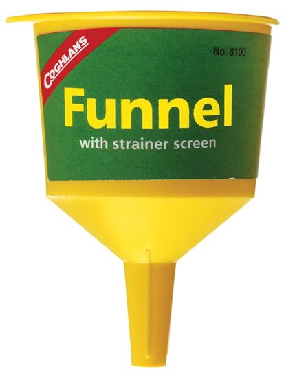 Coghlan's 8100 Funnel with Strainer Screen, Polypropylene Handle, Yellow Handle