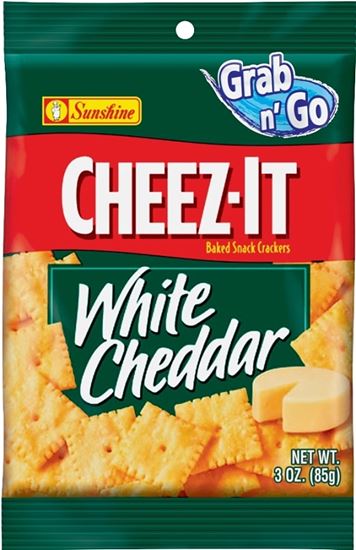 Cheez-It CHEEZITWC6 Baked Snack Crackers, White Cheddar, 3 oz, Bag, Pack of 6