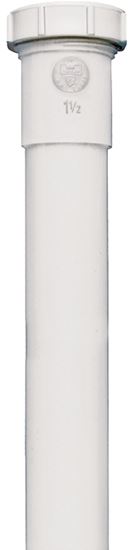 Plumb Pak PP40-8W Pipe Extension Tube, 1-1/2 in, 8 in L, Slip-Joint, Plastic, White