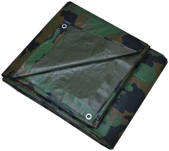 ProSource C1212110 Tarpaulin, 16 ft L, 12 ft W, 6 mil Thick, Polyethylene, Camouflage