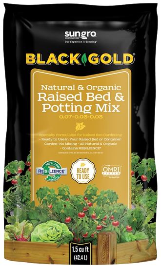 Black Gold 1423004.CFL1.5P Raised Bed and Potting Mix, 1.5 cu-ft Coverage Area, 1.5 cu-ft