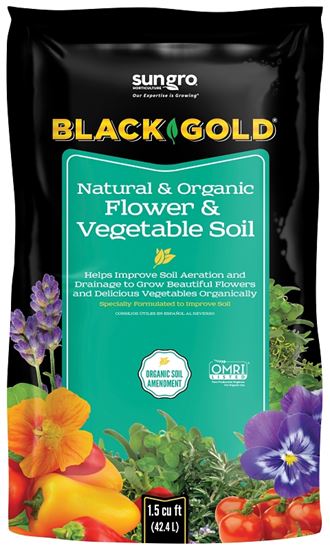 Black Gold 1423003.CFL1.5P Flower and Vegetable Soil, 1.5 cu-ft Coverage Area, 1.5 cu-ft