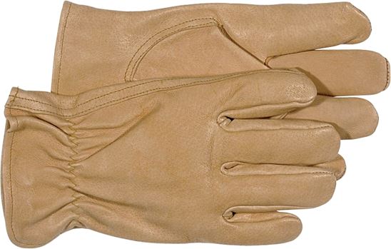 Boss 4052M Gloves, M, Keystone Thumb, Open, Shirred Elastic Back Cuff, Pigskin Leather, Tan