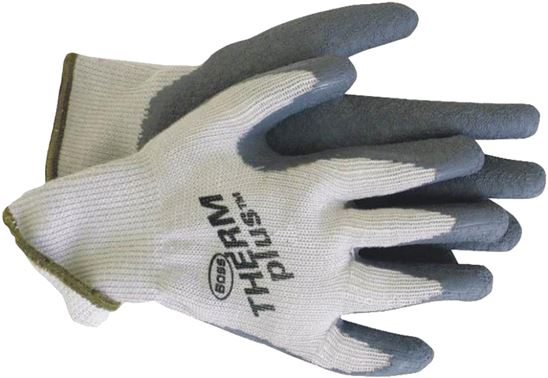 Boss plus 8435X Protective Gloves, Unisex, XL, Knit Wrist Cuff, Acrylic Glove, Gray/White