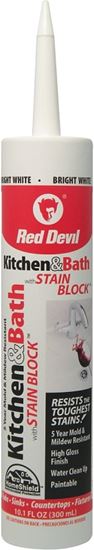 Red Devil Stain Block 0750 Sealant, White, -20 to 180 deg F, 10.1 oz Cartridge