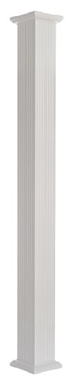 AFCO 800AC610 Column, 10 ft H, Square, Aluminum, White