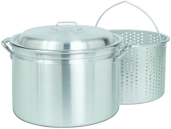 Bayou Classic 4024 Stock Pot with Basket, 24 qt Capacity, Aluminum