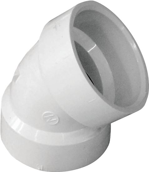 IPEX 192521P Pipe Elbow, 1-1/2 in, Hub, 45 deg Angle, PVC, SCH 40 Schedule