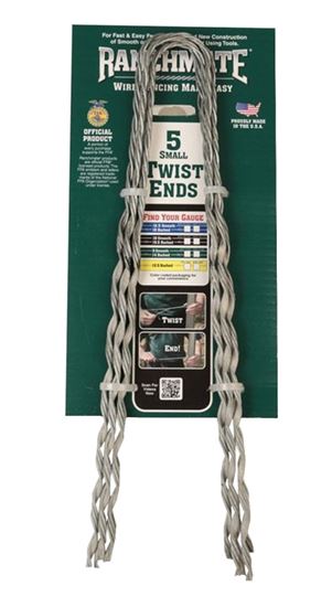 Ranchmate STE-155-10C Twist End, Small, Steel, Black, Galvanized, For: 15.5 ga Barbed Wire, 10 ga Smooth Wire