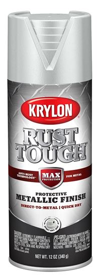 Krylon Rust Tough K09232008 Enamel Spray Paint, Metallic, Silver, 12 oz, Can, Pack of 6